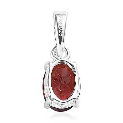 Mozambique Garnet Solitaire Pendant in Sterling Silver 1.00 ctw
