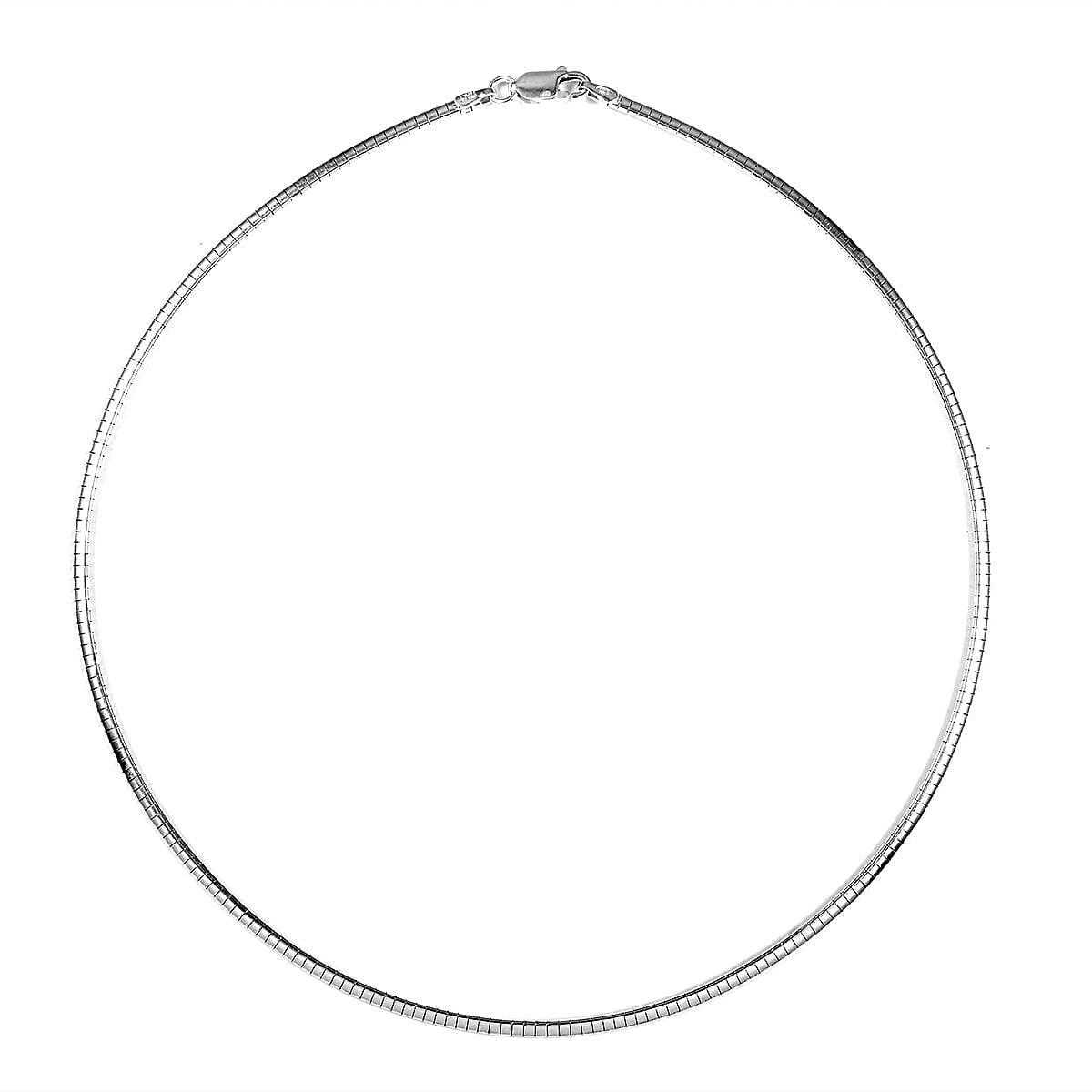 Italian Sterling Silver 2mm Omega Necklace 16 Inches 9.40 Grams image number 2