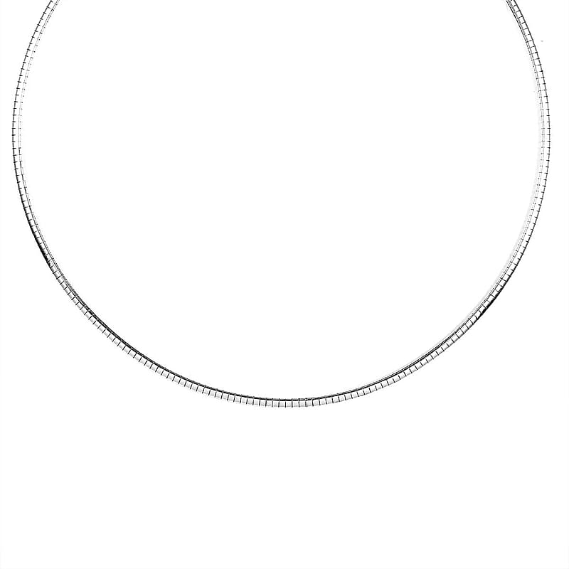 Italian Sterling Silver 2mm Omega Necklace 18 Inches 10.40 Grams