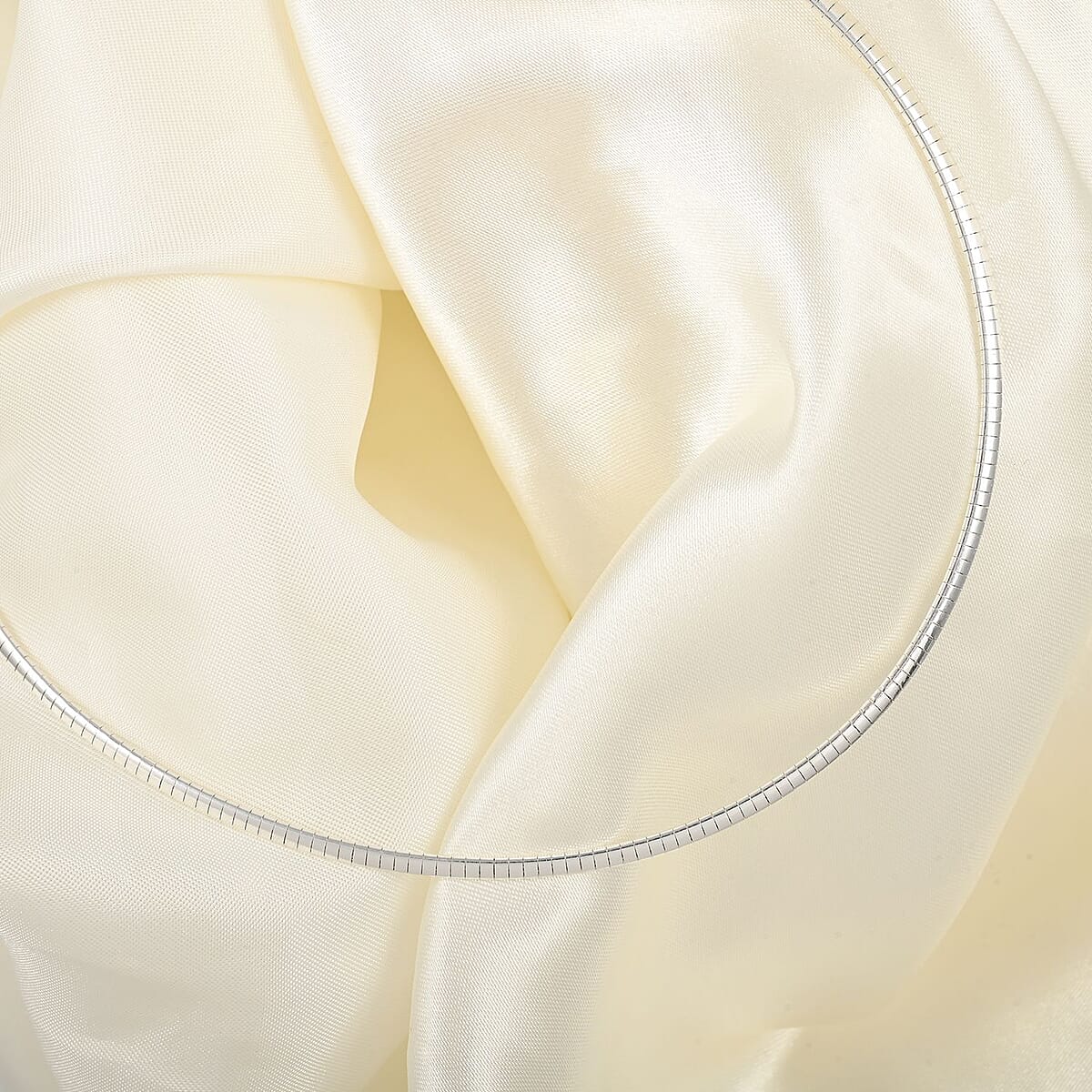 Italian Sterling Silver 2mm Omega Necklace 18 Inches 10.40 Grams image number 1