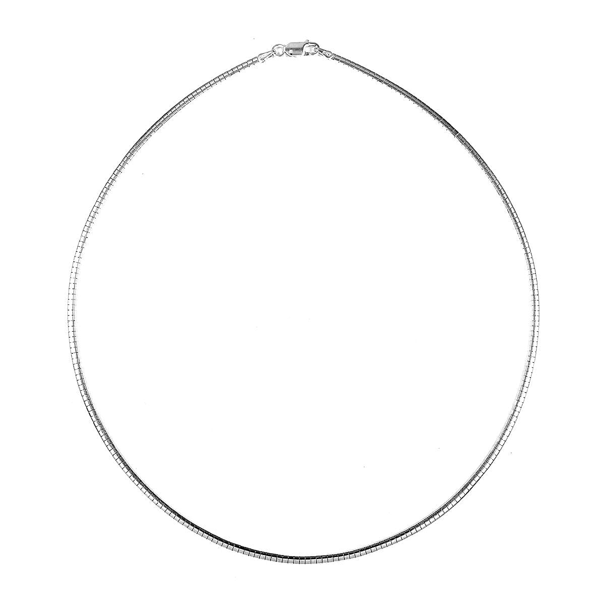 Italian Sterling Silver 2mm Omega Necklace 18 Inches 10.40 Grams