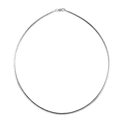 Italian Sterling Silver 2mm Omega Necklace 18 Inches 10.40 Grams