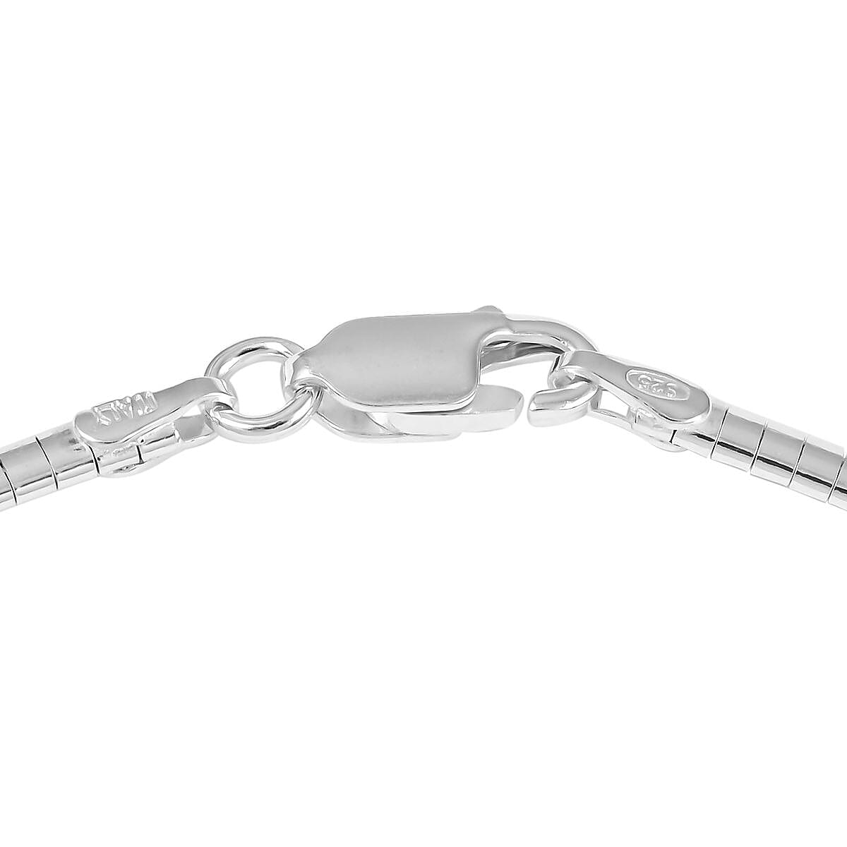 Italian Sterling Silver 2mm Omega Necklace 18 Inches 10.40 Grams
