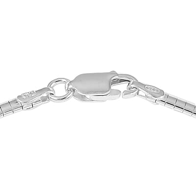 Italian Sterling Silver 2mm Omega Necklace 18 Inches 10.40 Grams