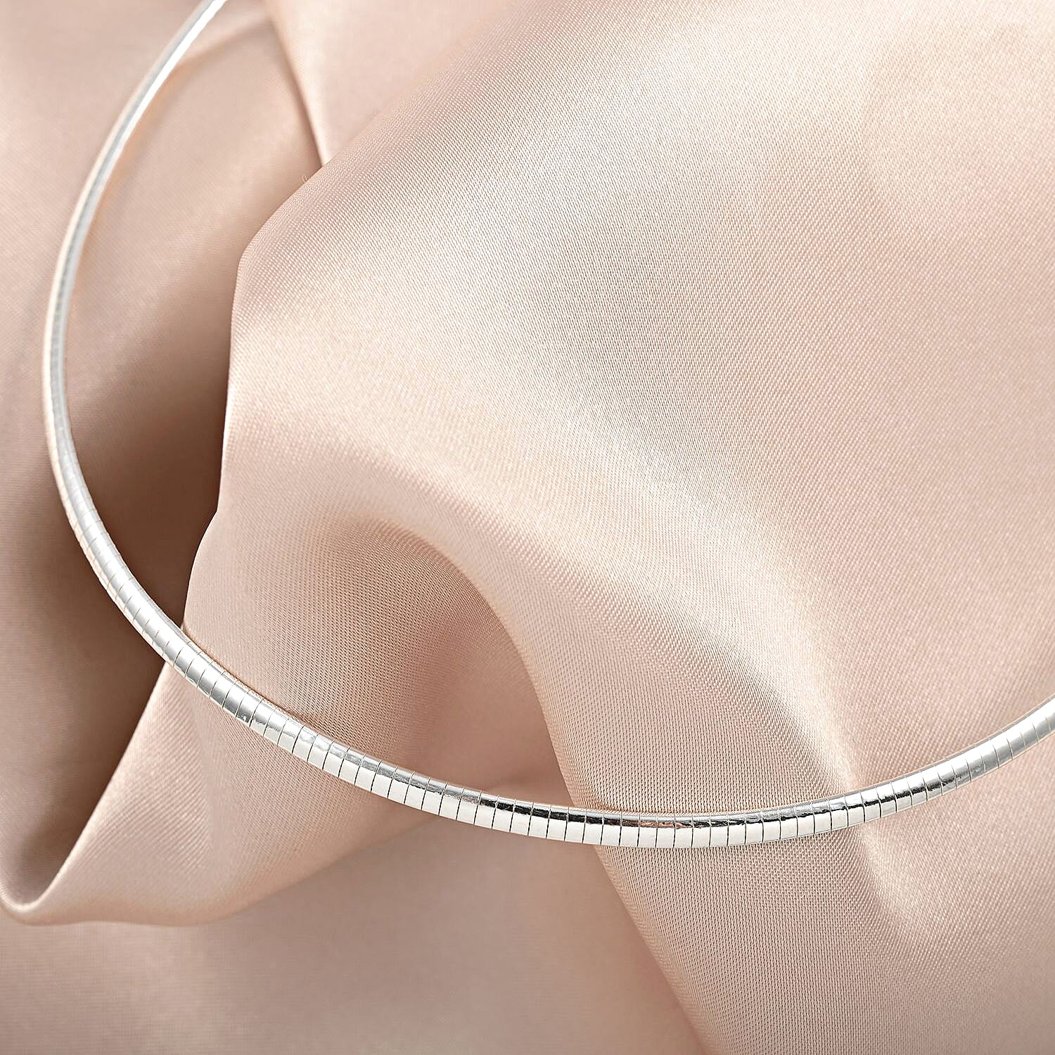 925 Sterling Silver Italian 3mm Omega Necklace,Italian Silver Chain Necklace,Birthday Gifts For Women 16 Inches