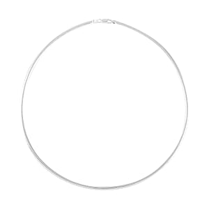 Italian Sterling Silver 3mm Omega Necklace 20 Inches 13.40 Grams