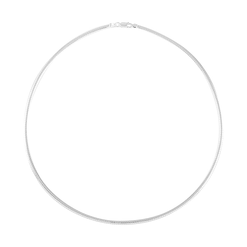 Italian Sterling Silver 3mm Omega Necklace 20 Inches 13.40 Grams
