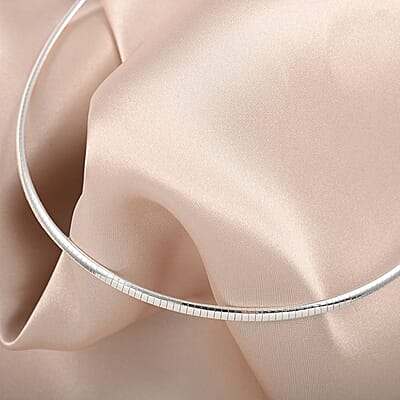 Italian Sterling Silver 3mm Omega Necklace 20 Inches 13.40 Grams