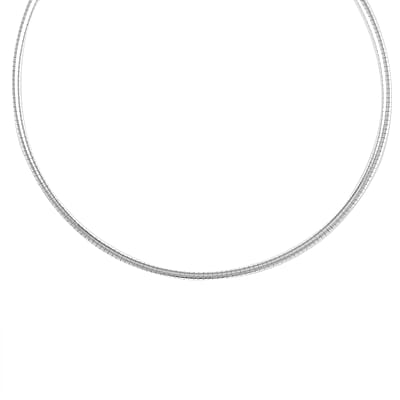Italian Sterling Silver 3mm Omega Necklace 20 Inches 13.40 Grams