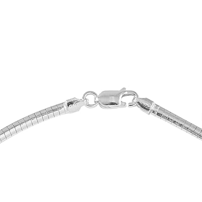 Italian Sterling Silver 3mm Omega Necklace 20 Inches 13.40 Grams
