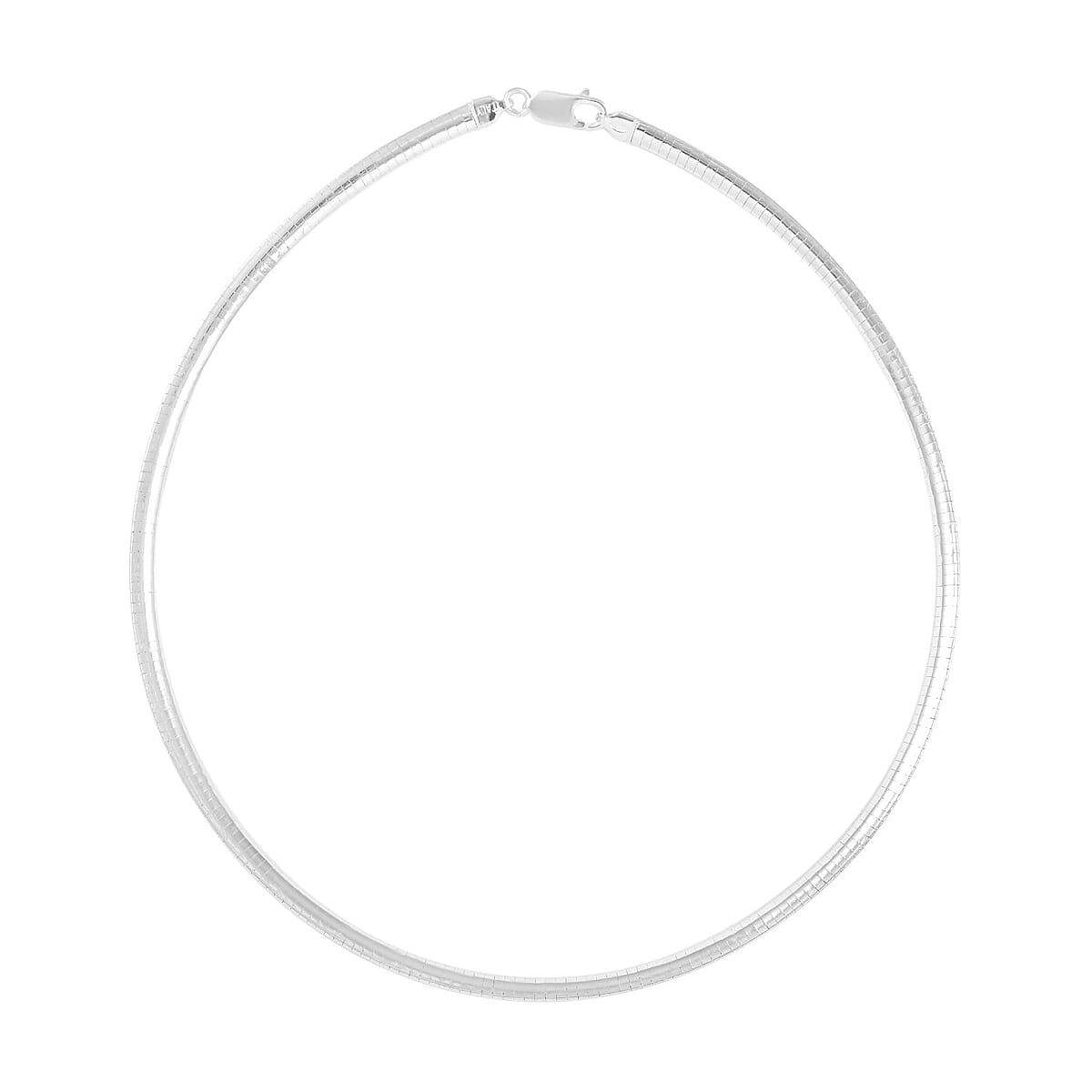 Italian Sterling Silver 4mm Omega Necklace 16 Inches 14.90 Grams image number 2