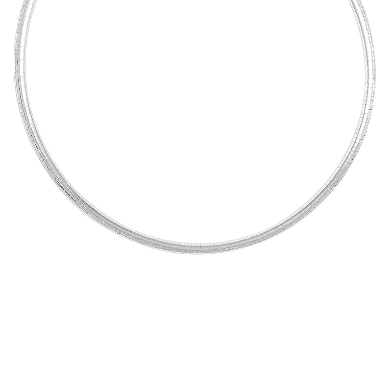 Italian Sterling Silver 4mm Omega Necklace 20 Inches 18.80 Grams