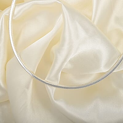 Italian Sterling Silver 4mm Omega Necklace 20 Inches 18.80 Grams
