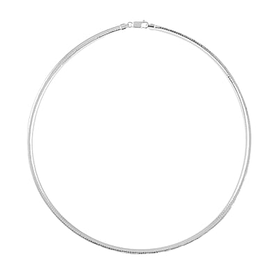 Italian Sterling Silver 4mm Omega Necklace 20 Inches 18.80 Grams