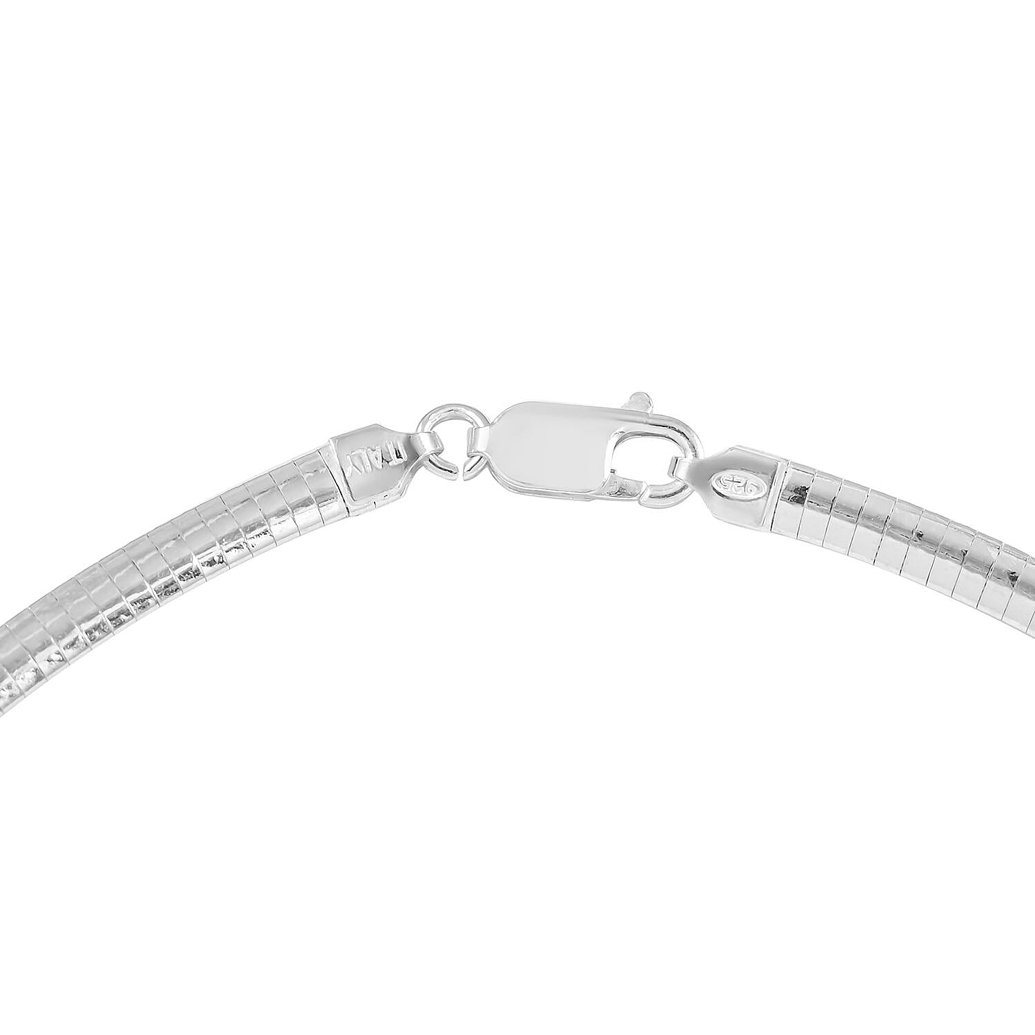 Italian Sterling Silver 4mm Omega Necklace 20 Inches 18.80 Grams