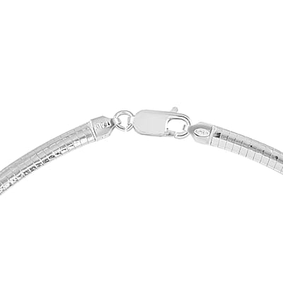 Italian Sterling Silver 4mm Omega Necklace 20 Inches 18.80 Grams