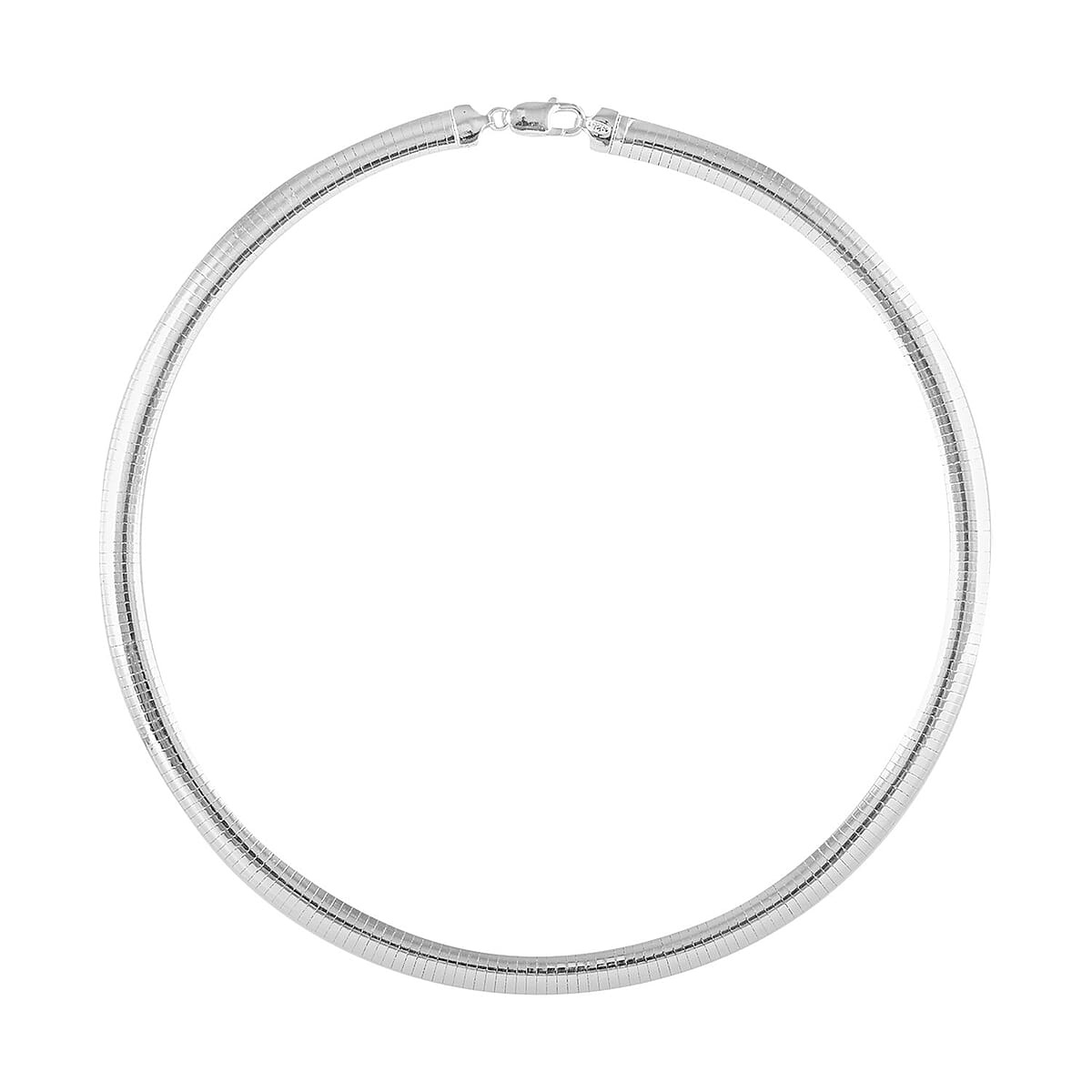 Italian Sterling Silver 8mm Omega Necklace 18 Inches 31.20 Grams image number 2