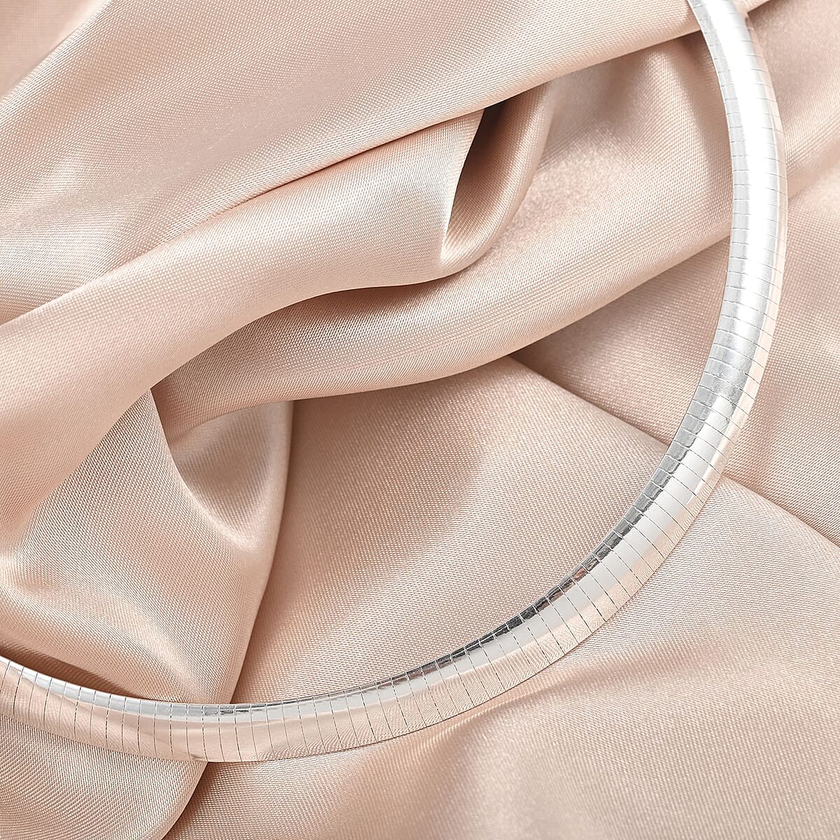 Italian Sterling Silver 8mm Omega Necklace 20 Inches 33.40 Grams image number 1