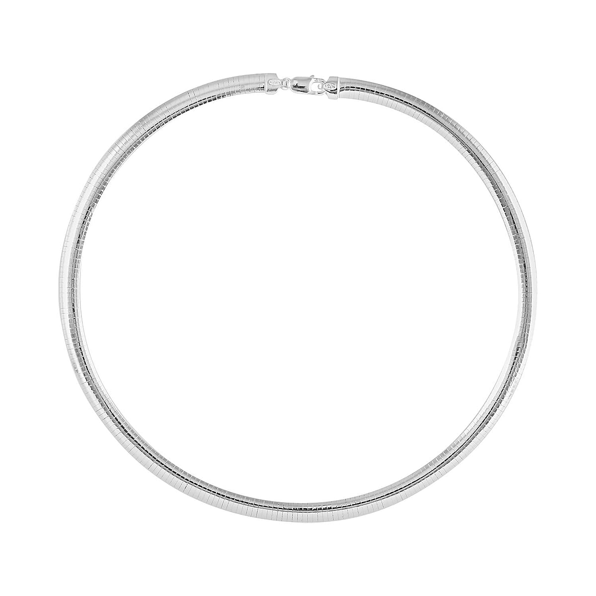 Italian Sterling Silver 8mm Omega Necklace 20 Inches 33.40 Grams image number 2