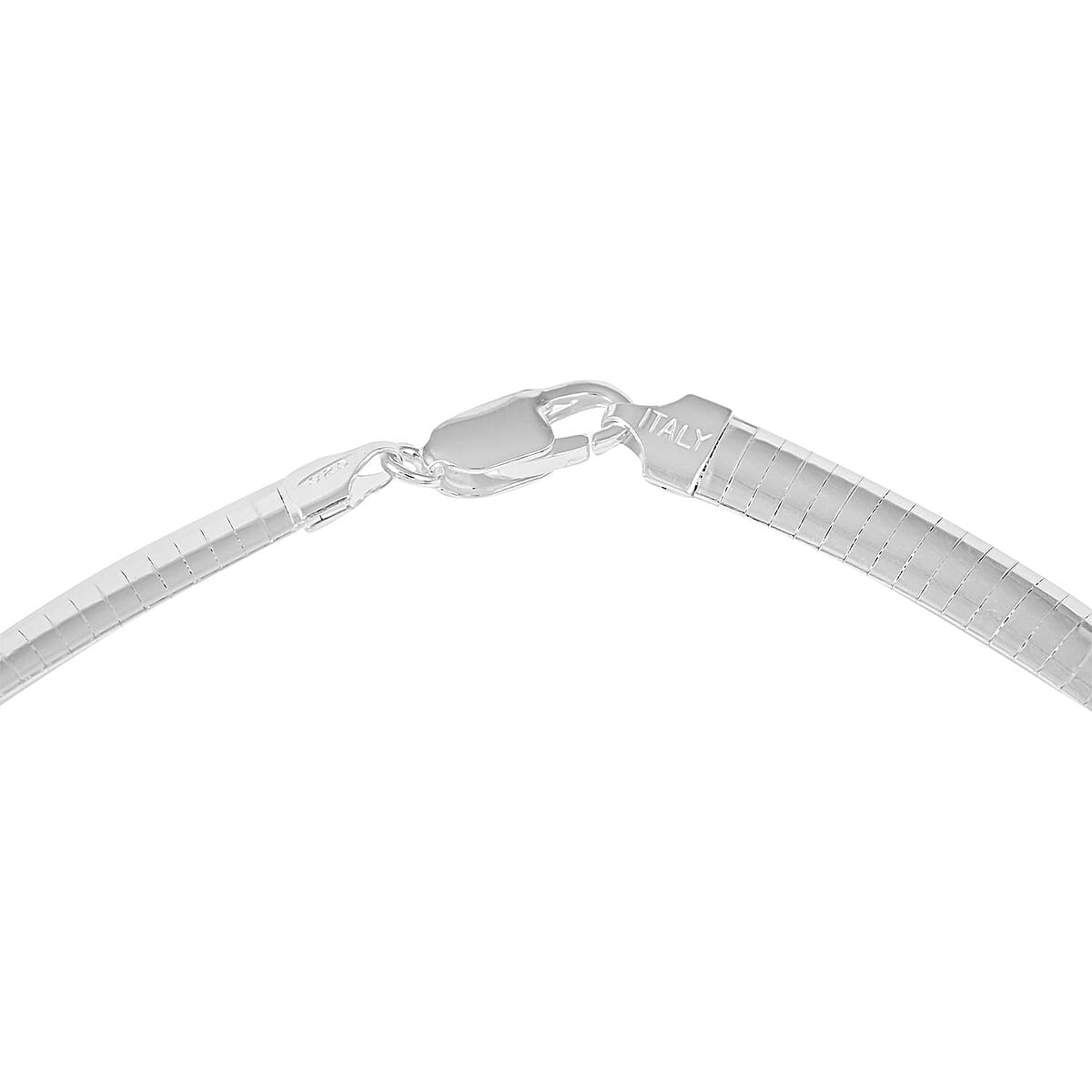 Italian Sterling Silver 8mm Omega Necklace 20 Inches 33.40 Grams image number 3