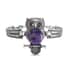 Amethyst, Purple Austrian Crystal Owl Bracelet in Silvertone (7-9In) 20.00 ctw image number 0