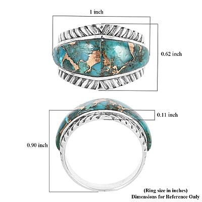 Santa Fe Style Mojave Blue Turquoise Ring in Sterling Silver (Size 10.0) 3.70 ctw