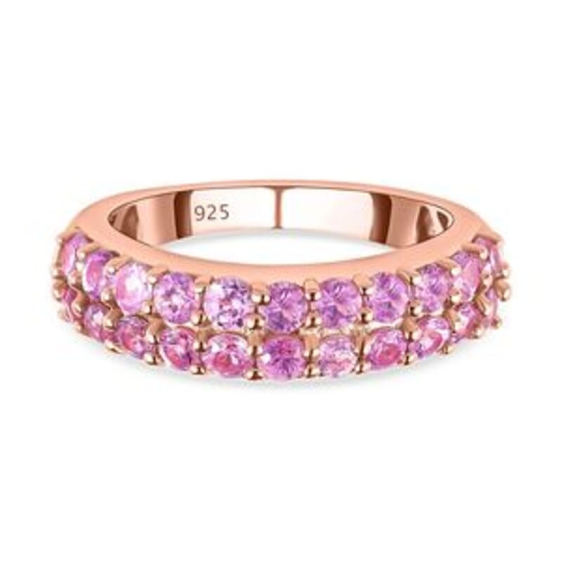 Madagascar Pink Sapphire 1.79 ctw Ring in Vermeil RG Over Sterling Silver (Size 11.5)