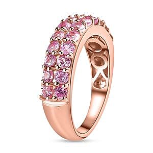 Madagascar Pink Sapphire 1.79 ctw Ring in Vermeil RG Over Sterling Silver (Size 11.5)