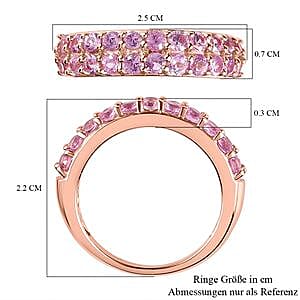 Madagascar Pink Sapphire 1.79 ctw Ring in Vermeil RG Over Sterling Silver (Size 11.5)