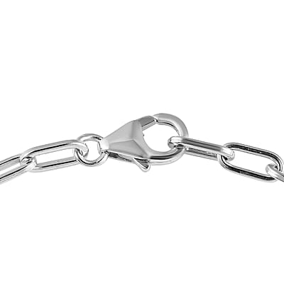 Peacock Tanzanite and Natural White Zircon Paper Clip Chain Bracelet in Platinum Over Sterling Silver (7.25 In) 2.75 ctw