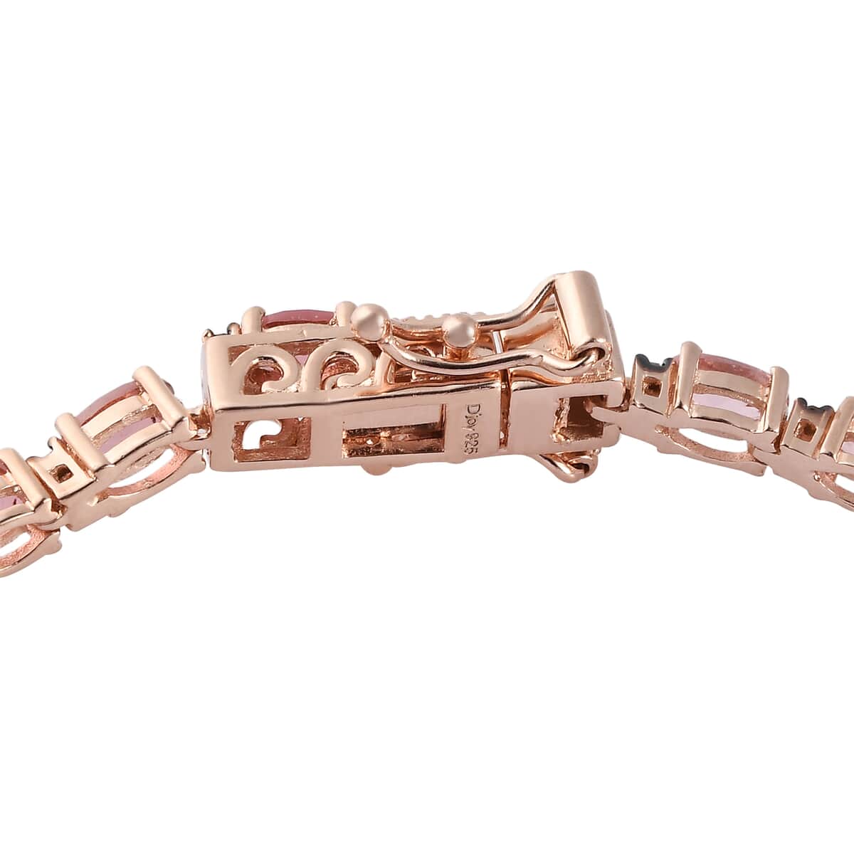 Blush Tourmaline and Natural Champagne Diamond Tennis Bracelet in Vermeil RG Over Sterling Silver (7.25 In) 6.50 ctw image number 3