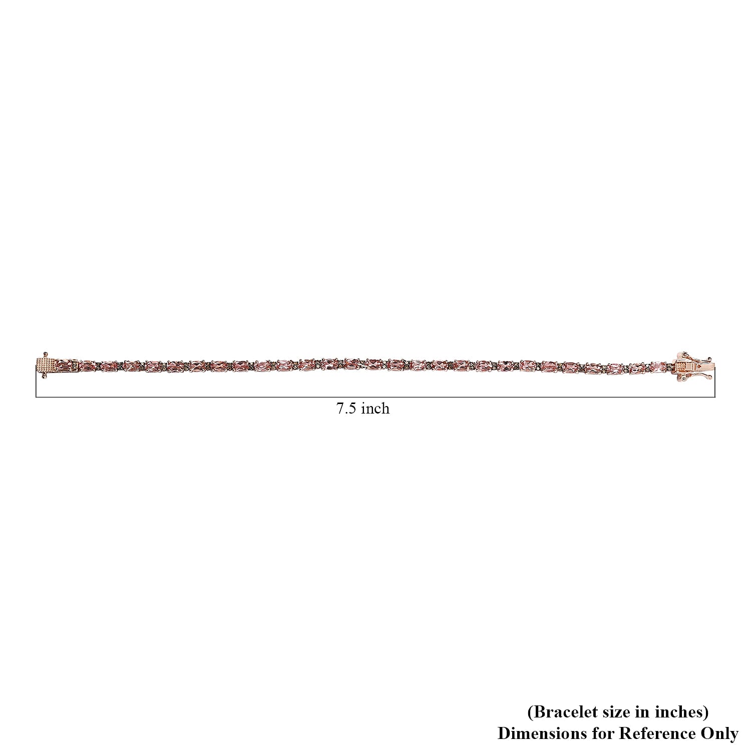 Blush Tourmaline, Natural Champagne Diamond Tennis Bracelet in Vermeil RG Over Sterling Silver (7.25 In) 6.50 ctw