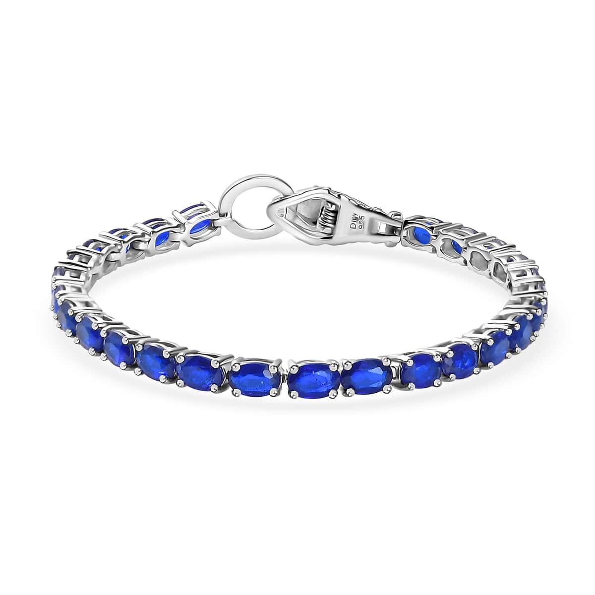 Tanzanian Blue Spinel and Natural Thai Black Spinel Tennis Bracelet in Platinum Over Sterling Silver (8.00 In) 11 Grams 16.00 ctw image number 0