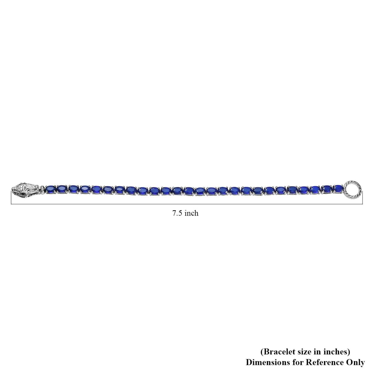 Tanzanian Blue Spinel and Natural Thai Black Spinel Tennis Bracelet in Platinum Over Sterling Silver (8.00 In) 11 Grams 16.00 ctw image number 4