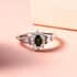 Premium Tanzanian Natural Chrome Tourmaline and Natural White Zircon Sunburst Ring in Platinum Over Sterling Silver 0.70 ctw image number 1