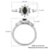 Premium Tanzanian Natural Chrome Tourmaline and Natural White Zircon Sunburst Ring in Platinum Over Sterling Silver 0.70 ctw image number 5