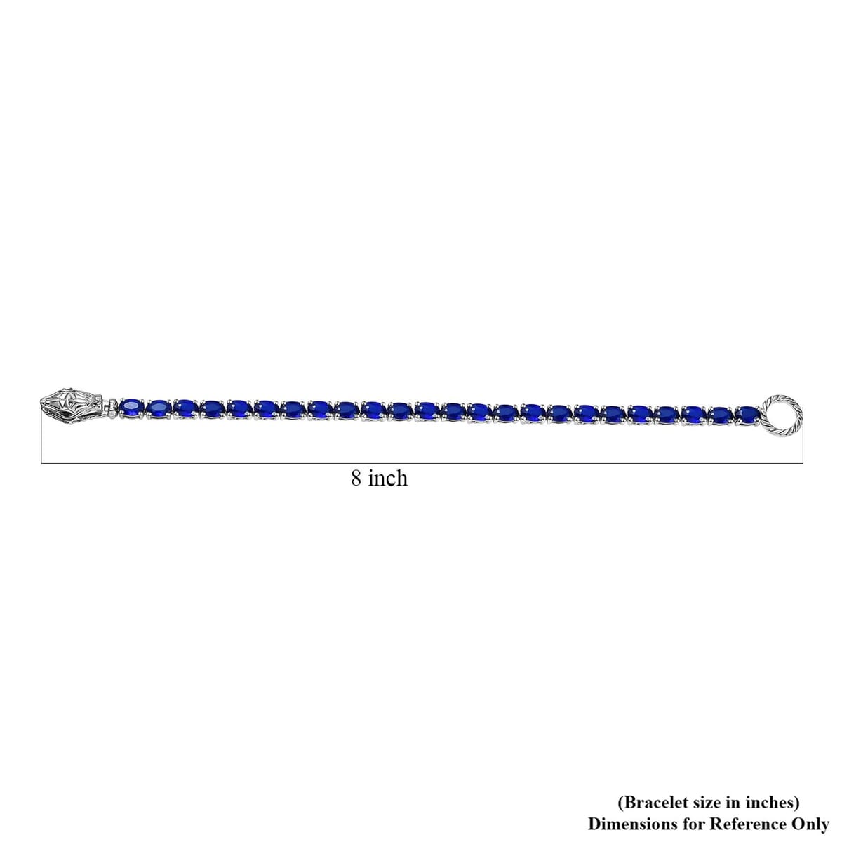 Tanzanian Blue Spinel (DF) and Thai Black Spinel Tennis Bracelet in Platinum Over Sterling Silver (6.50 In) 12.65 ctw image number 4