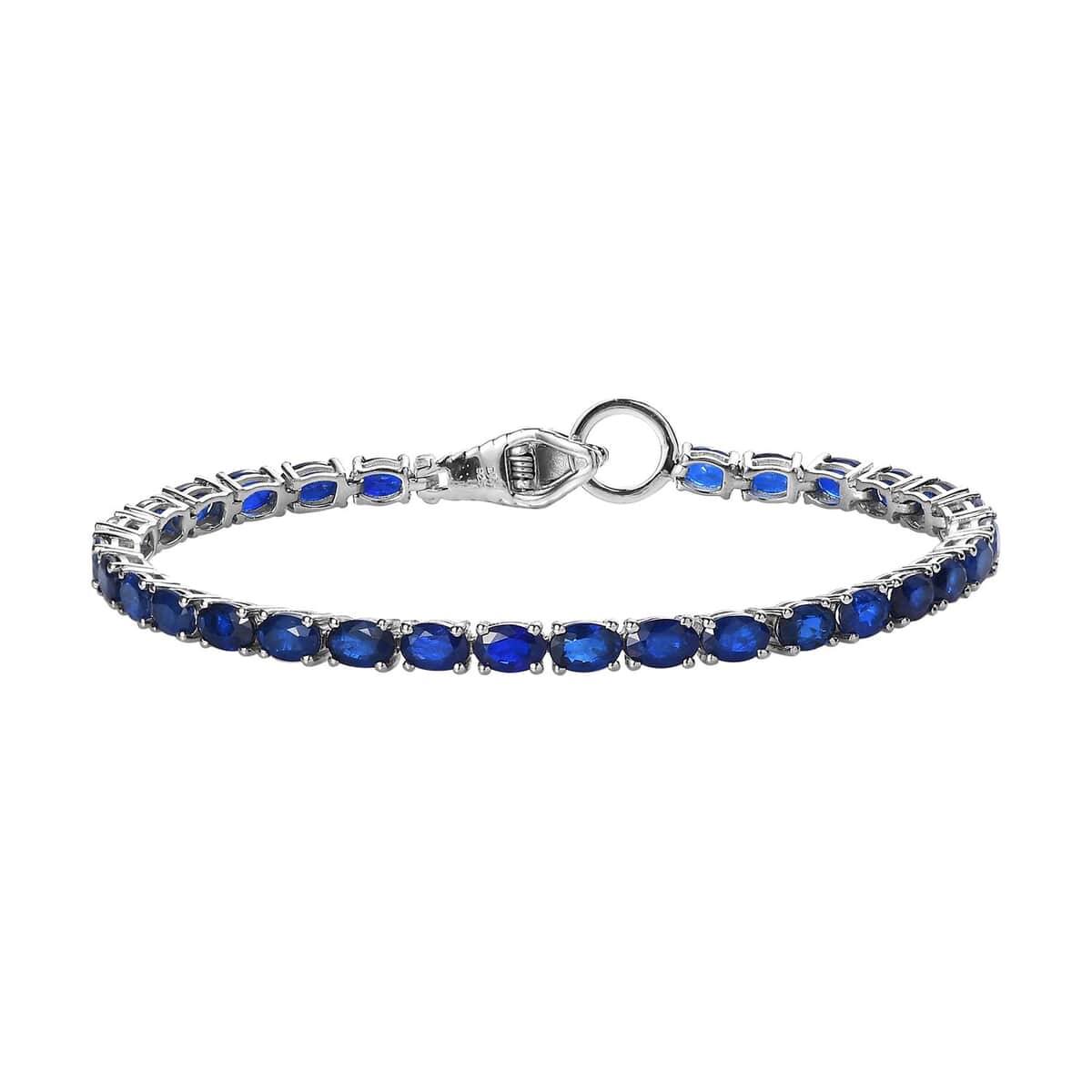 Tanzanian Blue Spinel (DF) and Thai Black Spinel 15.75 ctw Tennis Bracelet in Platinum Over Sterling Silver (8.00 In) image number 0