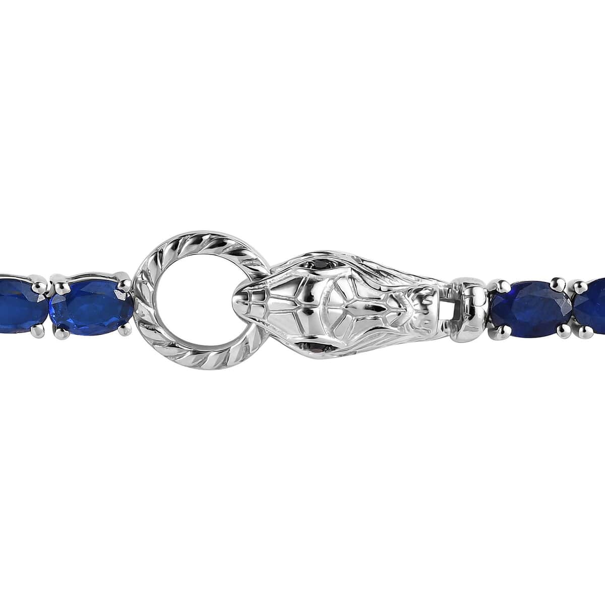 Tanzanian Blue Spinel (DF) and Thai Black Spinel 15.75 ctw Tennis Bracelet in Platinum Over Sterling Silver (8.00 In) image number 3