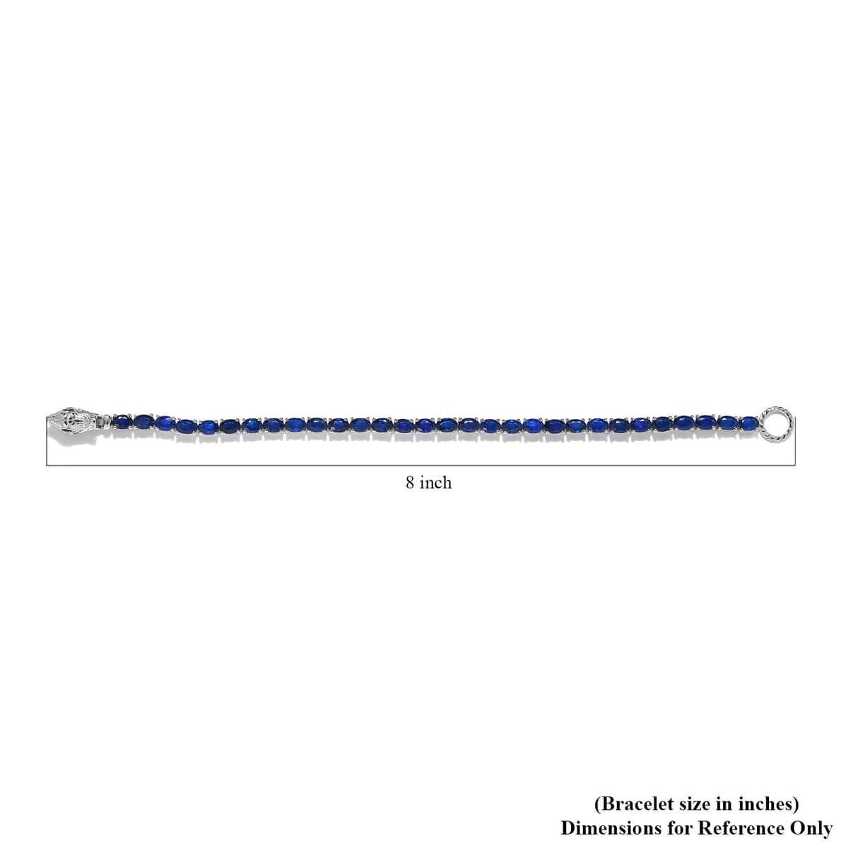 Tanzanian Blue Spinel (DF) and Thai Black Spinel 15.75 ctw Tennis Bracelet in Platinum Over Sterling Silver (8.00 In) image number 4