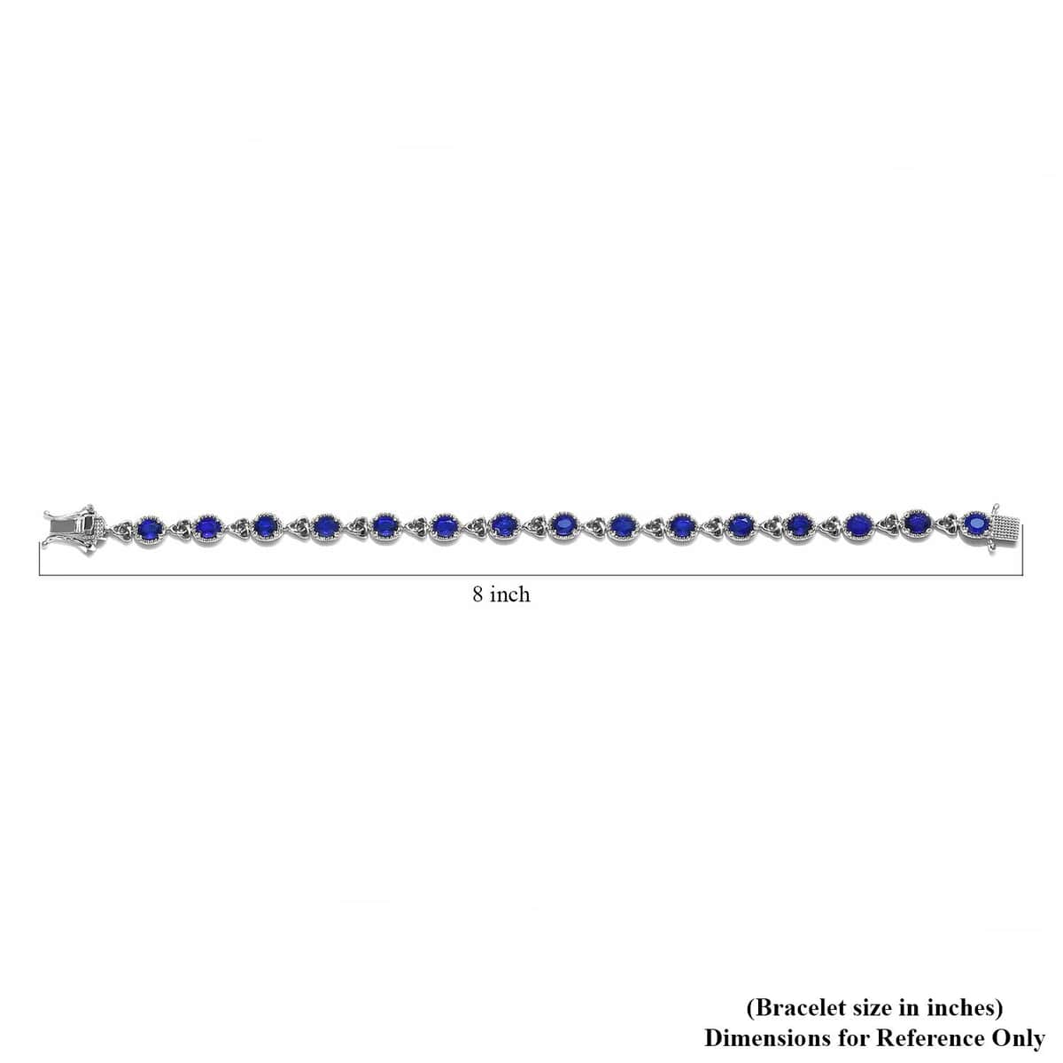 Tanzanian Blue Spinel (DF) Link Bracelet in Platinum Over Sterling Silver (7.25 In) 5.85 ctw image number 4