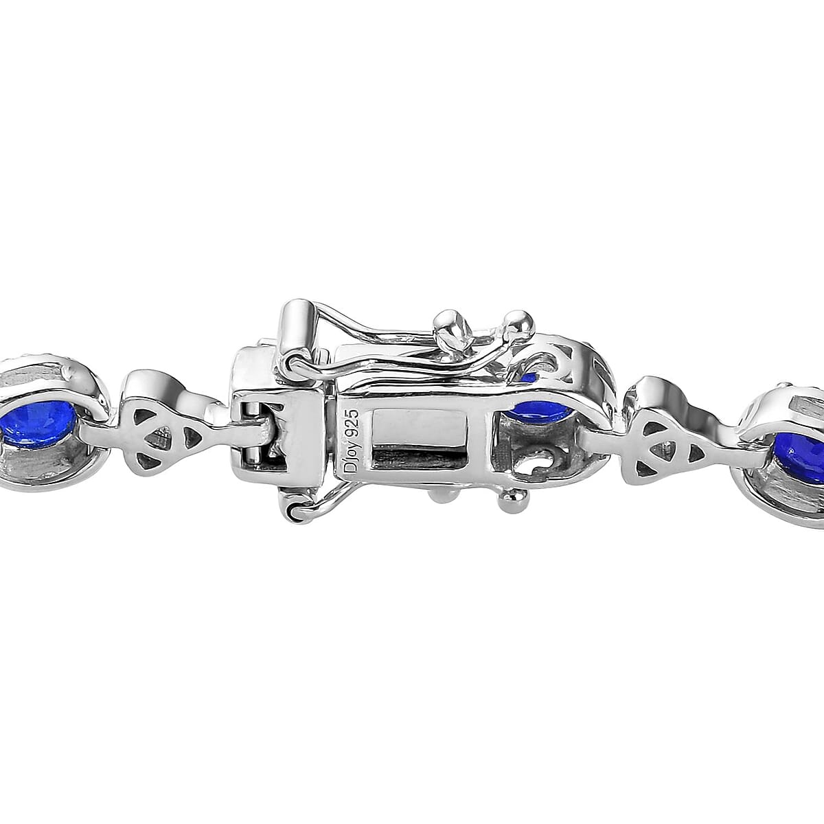 Tanzanian Blue Spinel (DF) Link Bracelet in Platinum Over Sterling Silver (8.00 In) 6.25 ctw image number 3