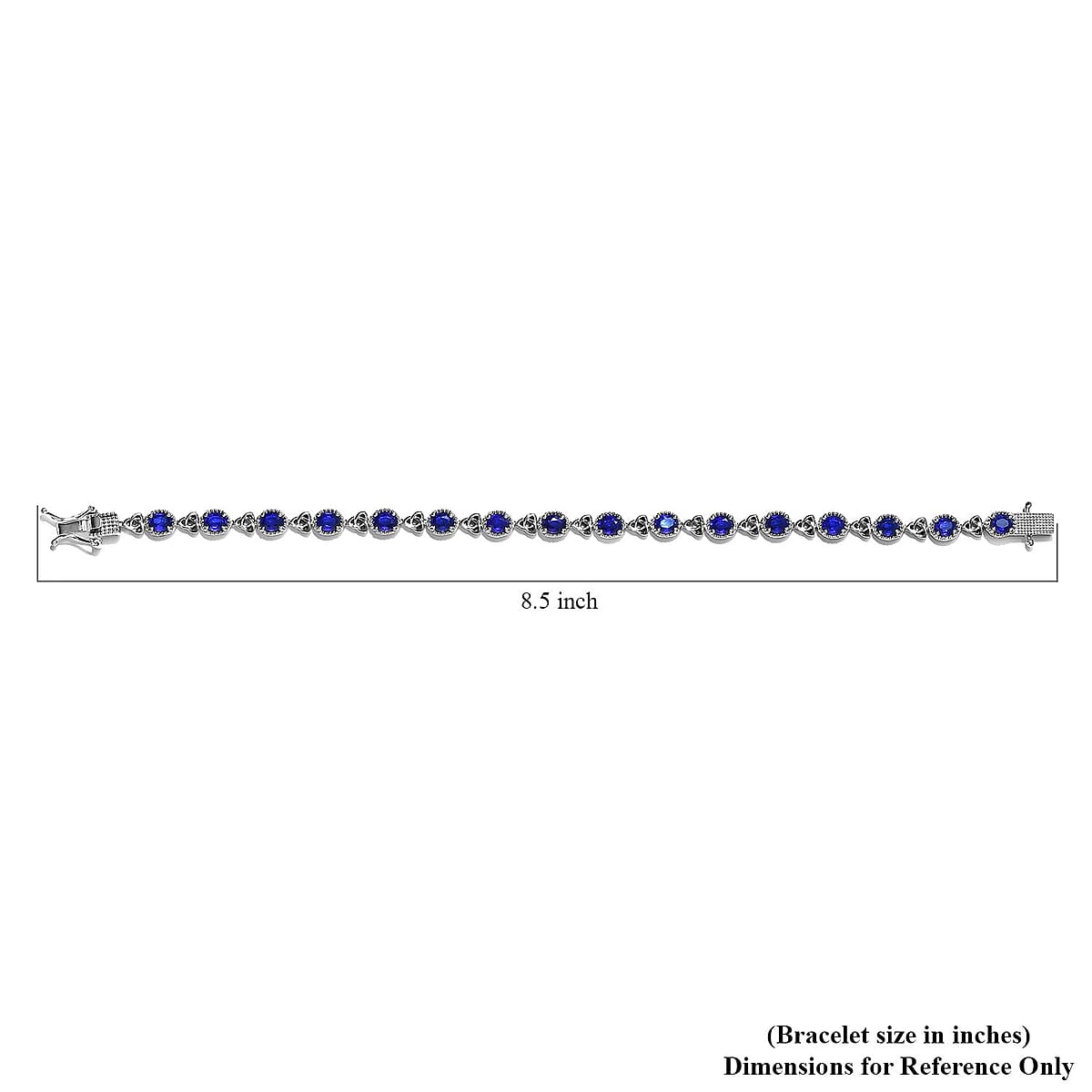 Tanzanian Blue Spinel (DF) Link Bracelet in Platinum Over Sterling Silver (8.00 In) 6.25 ctw image number 4
