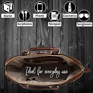 The Grand Pelle Handcrafted 100% Genuine Python Leather Brown Color Tote Bag with Long Strap