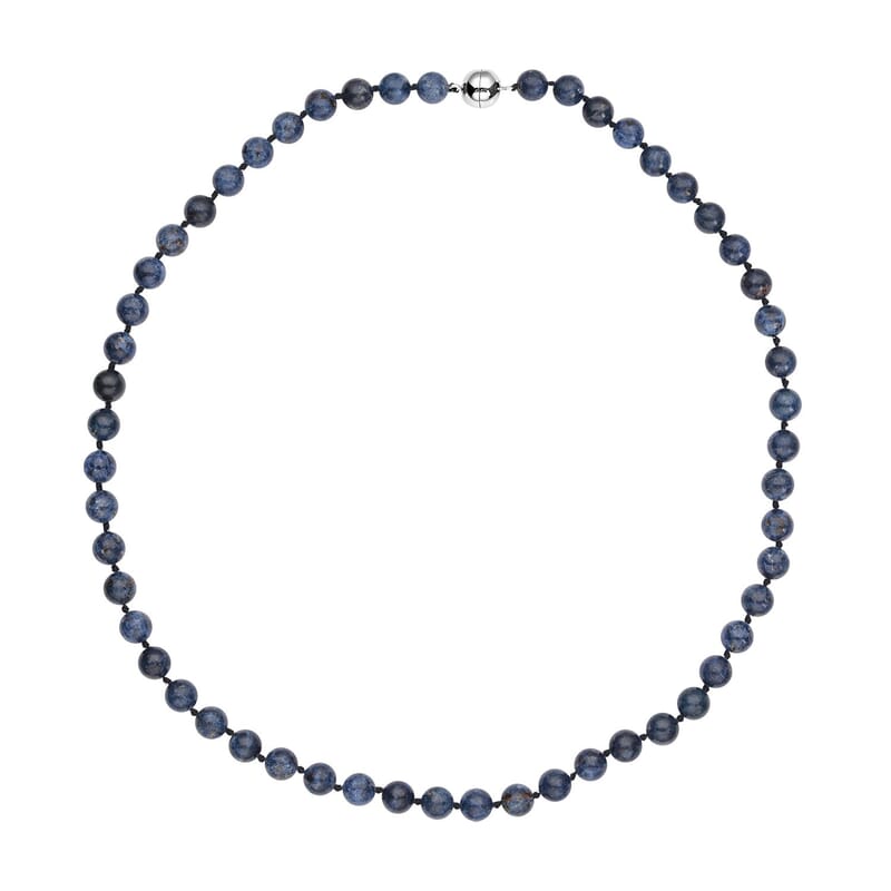 Natural Blue Spinel Beaded Necklace 20 Inches in Rhodium Over Sterling Silver 255.00 ctw