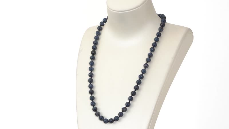 Natural Blue Spinel Beaded Necklace 20 Inches in Rhodium Over Sterling Silver 255.00 ctw