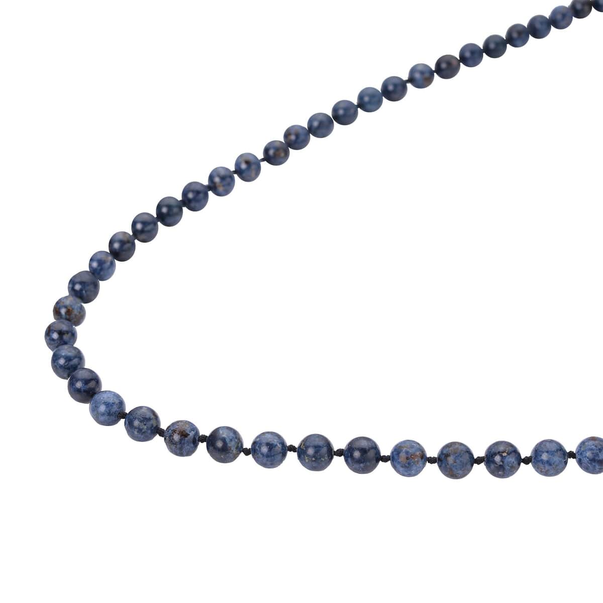 Natural Blue Spinel Beaded Necklace 20 Inches in Rhodium Over Sterling Silver 255.00 ctw image number 2