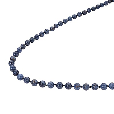 Natural Blue Spinel Beaded Necklace 20 Inches in Rhodium Over Sterling Silver 255.00 ctw