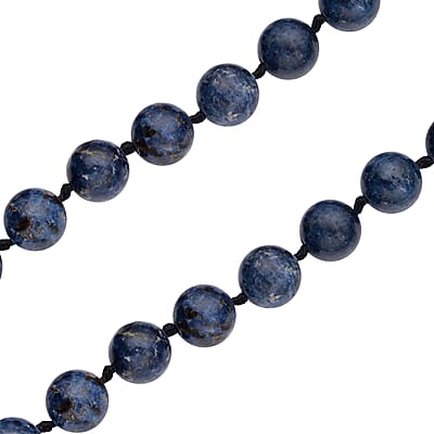 Natural Blue Spinel Beaded Necklace 20 Inches in Rhodium Over Sterling Silver 255.00 ctw