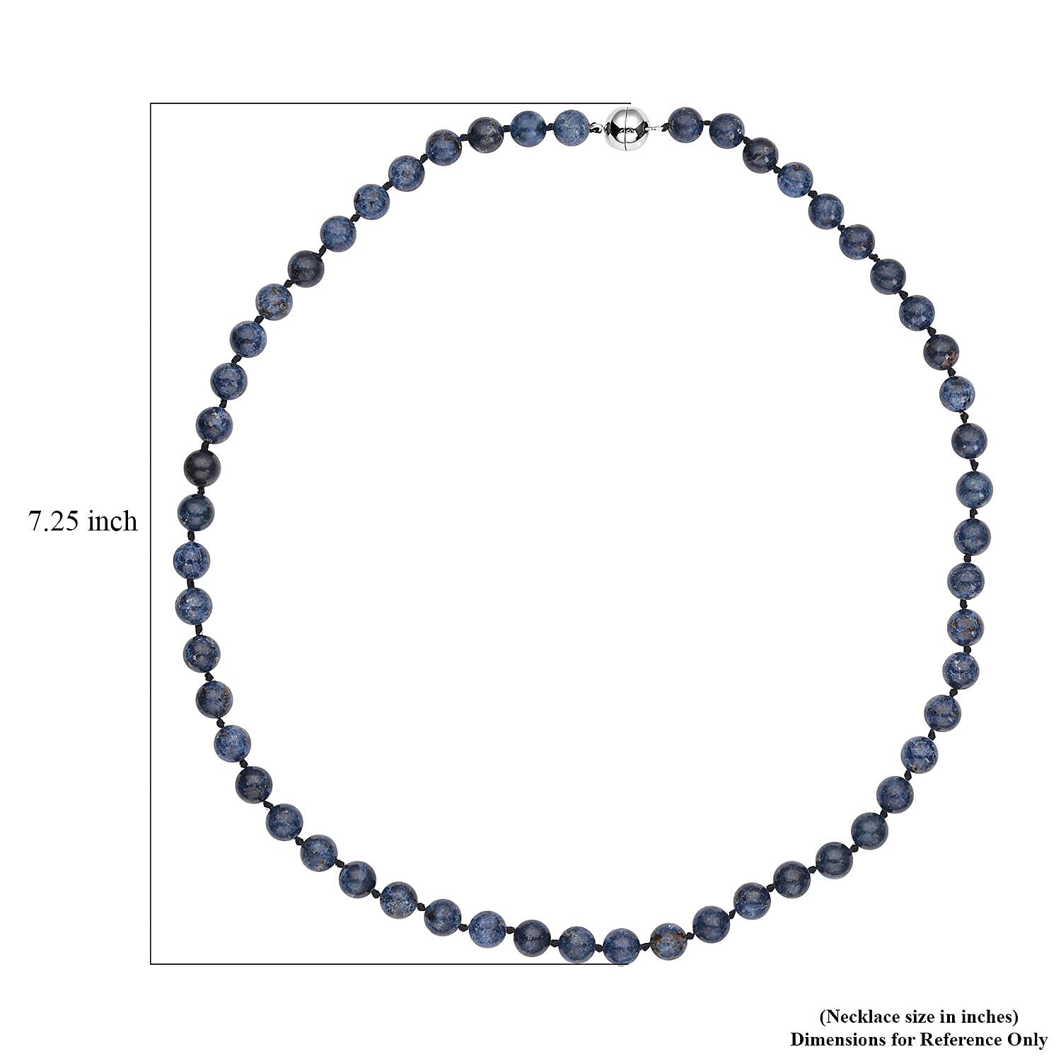 Natural Blue Spinel Beaded Necklace 20 Inches in Rhodium Over Sterling Silver 255.00 ctw